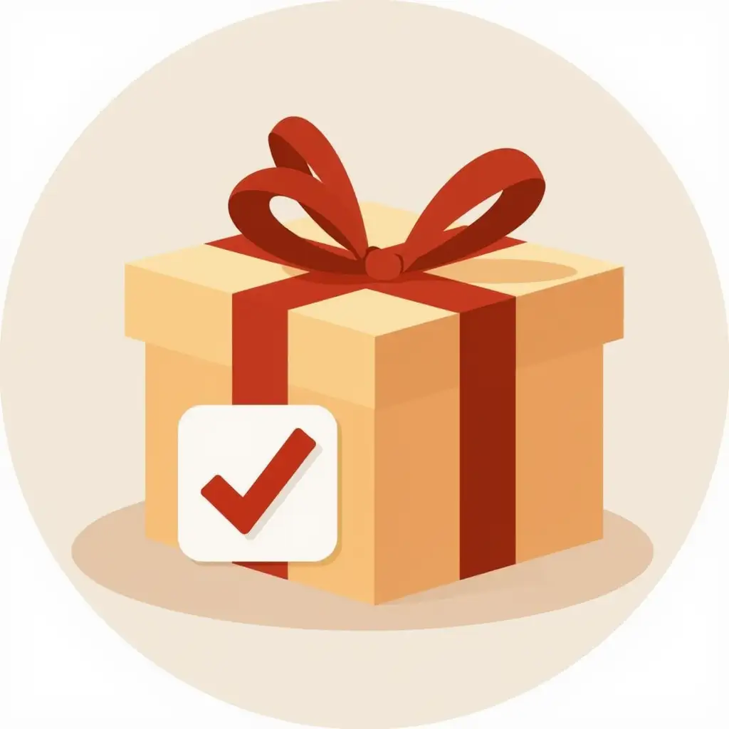 Gift Box with a Checkmark