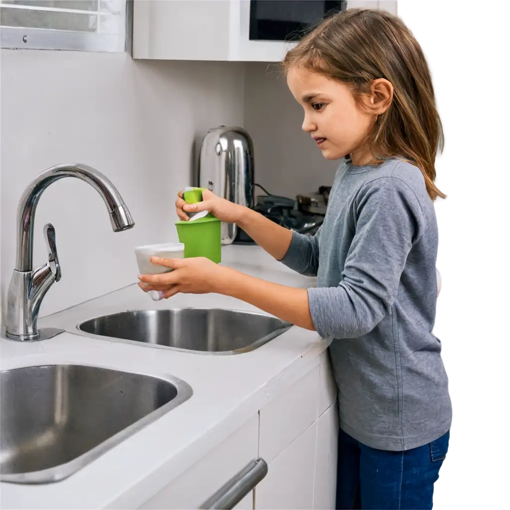 HighQuality-PNG-Image-of-Child-Putting-Dirty-Cup-in-Kitchen-Sink