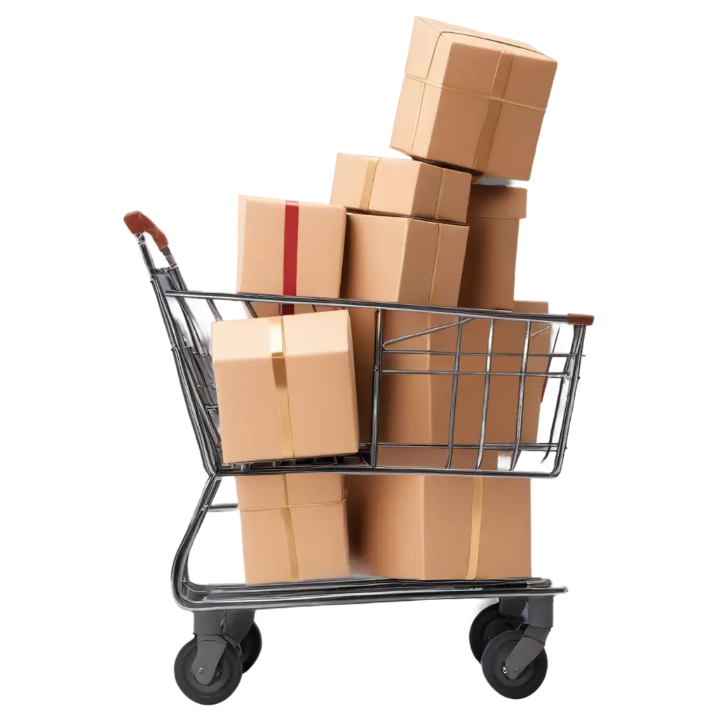 PNG-Image-Shopping-Cart-Full-of-Brown-Packages