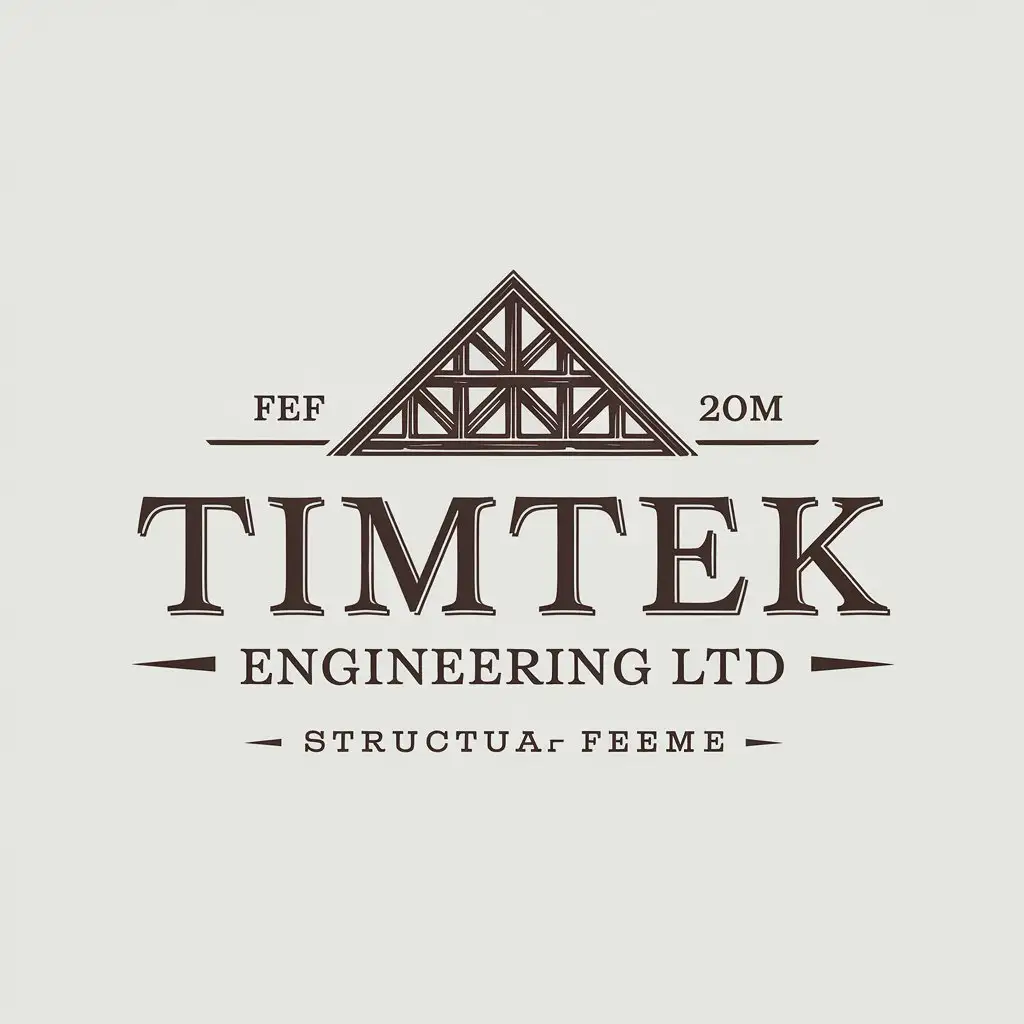 LOGO Design for TimTek Engineering Ltd Classic Timber Frame with Brown and Dark Green Color Scheme