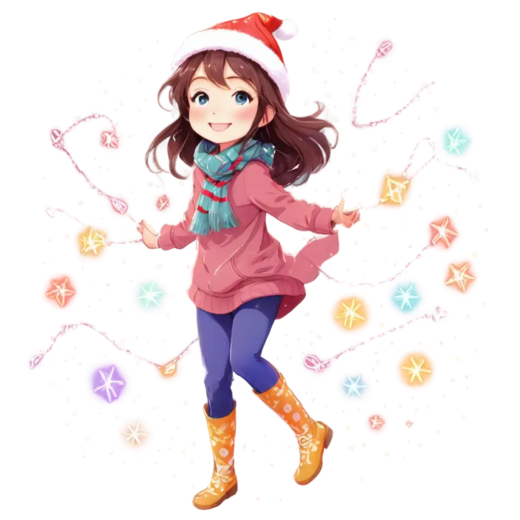 Playful-Anime-Character-with-Christmas-Lights-PNG-Perfect-for-Holiday-Designs