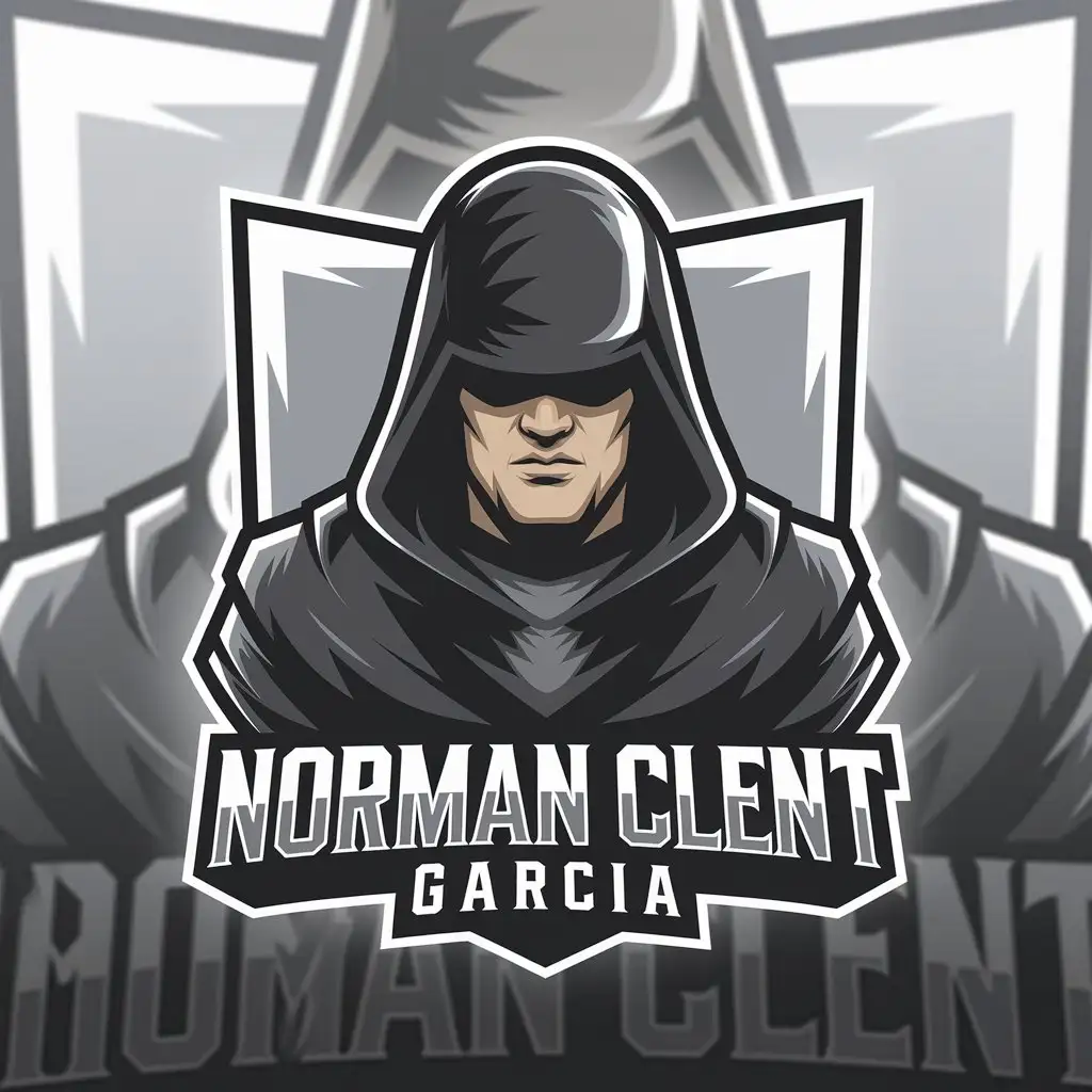 LOGO Design for Norman Clent Garcia Vector Design Featuring a Hooded Figure with a Clear Background