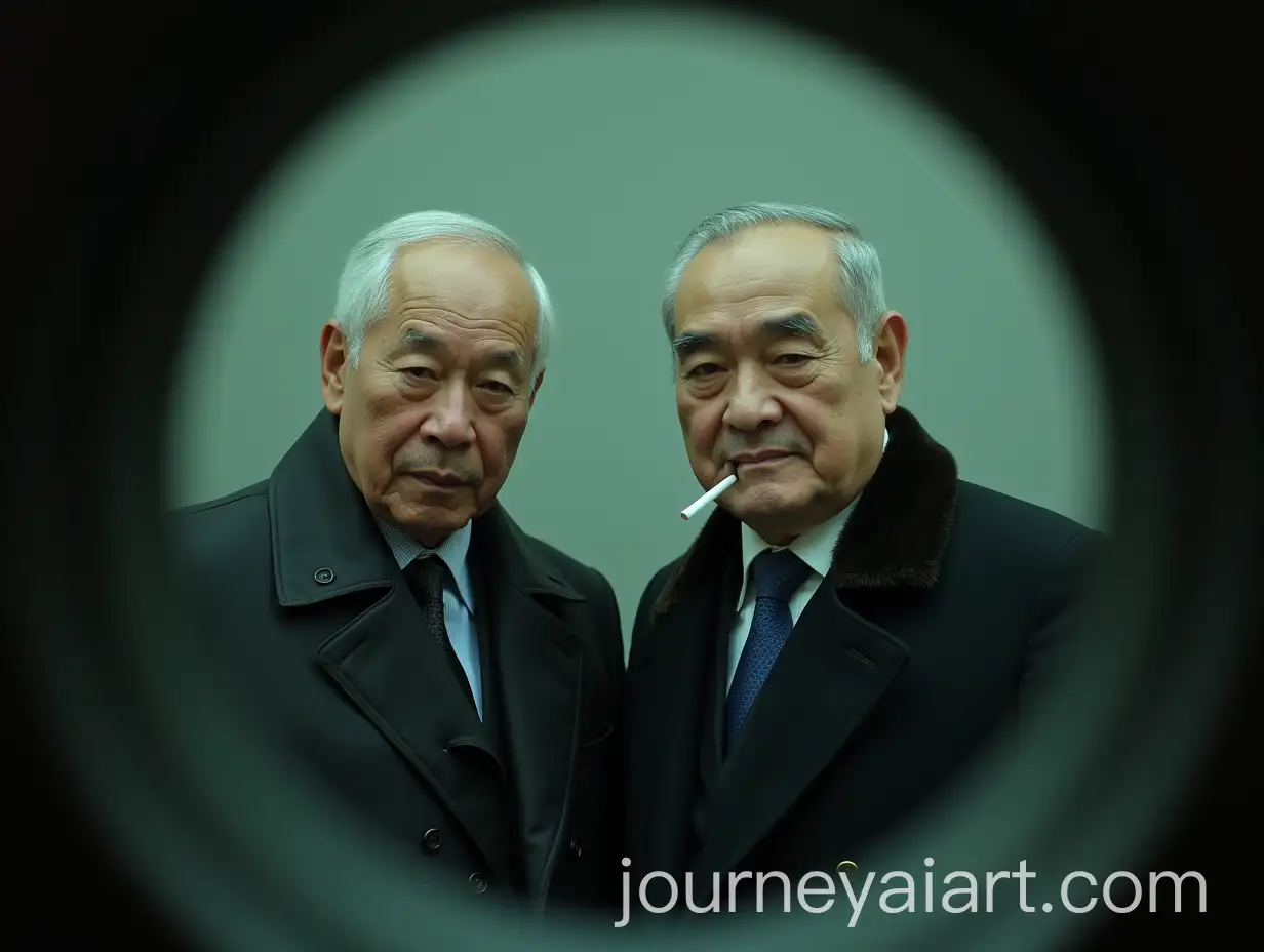 President-Nursultan-Nazarbayev-and-KassymJomart-Tokayev-Smoking-in-Fish-Eye-Lens-Effect