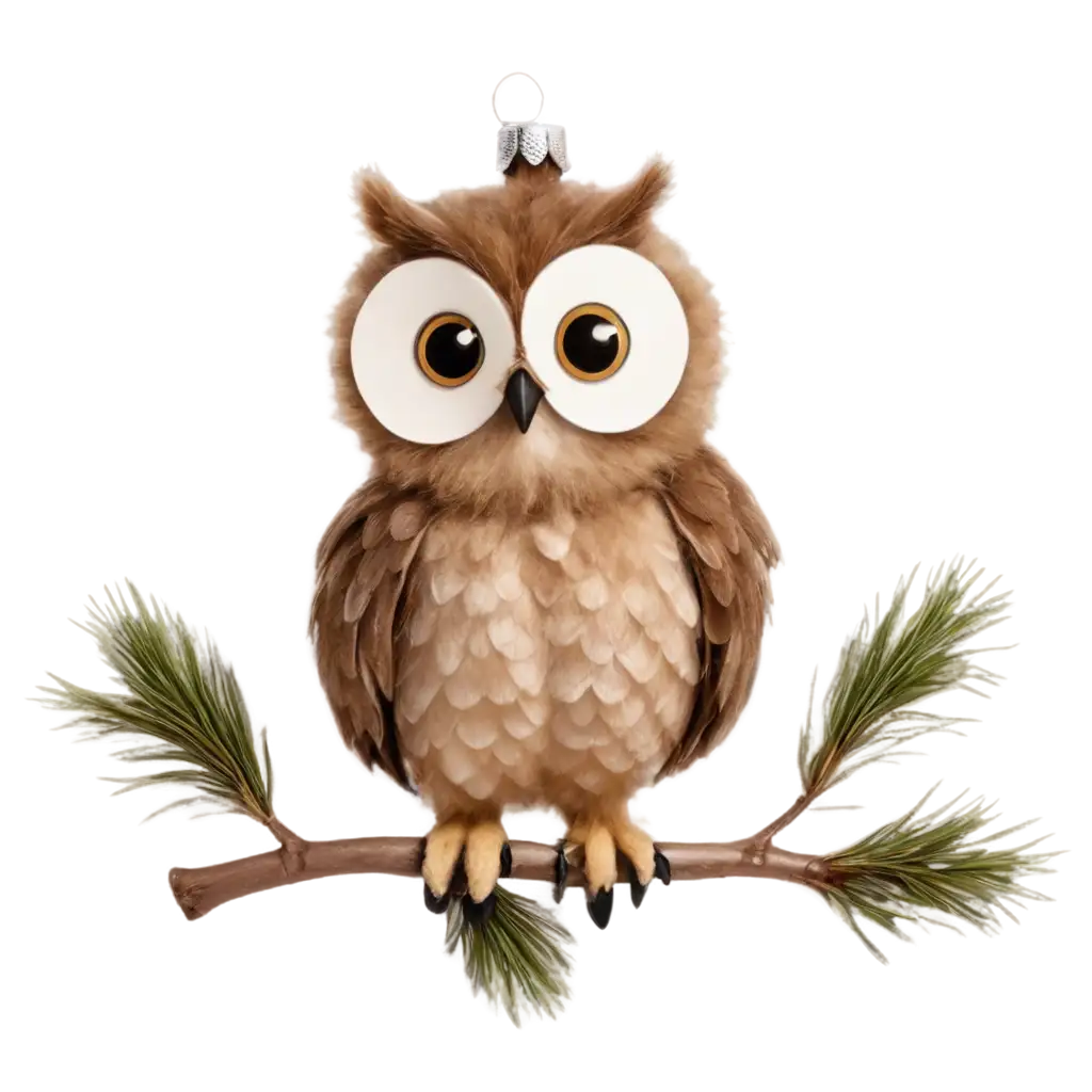 Cute-Owl-Christmas-Ornament-PNG-with-Soft-Textured-Feathers-and-Big-Round-Eyes-for-Holiday-Decorations