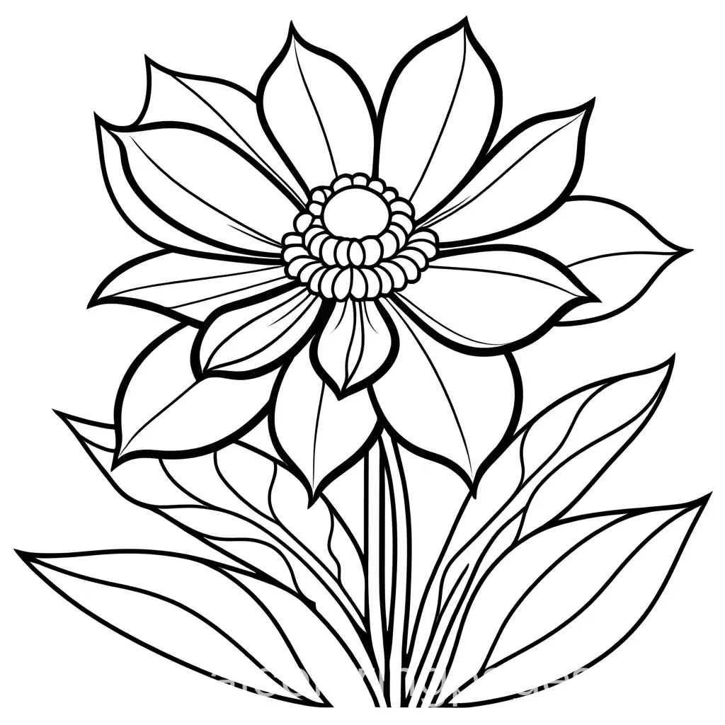 Simple-Flower-Coloring-Page-Clipart-Black-and-White-Line-Art