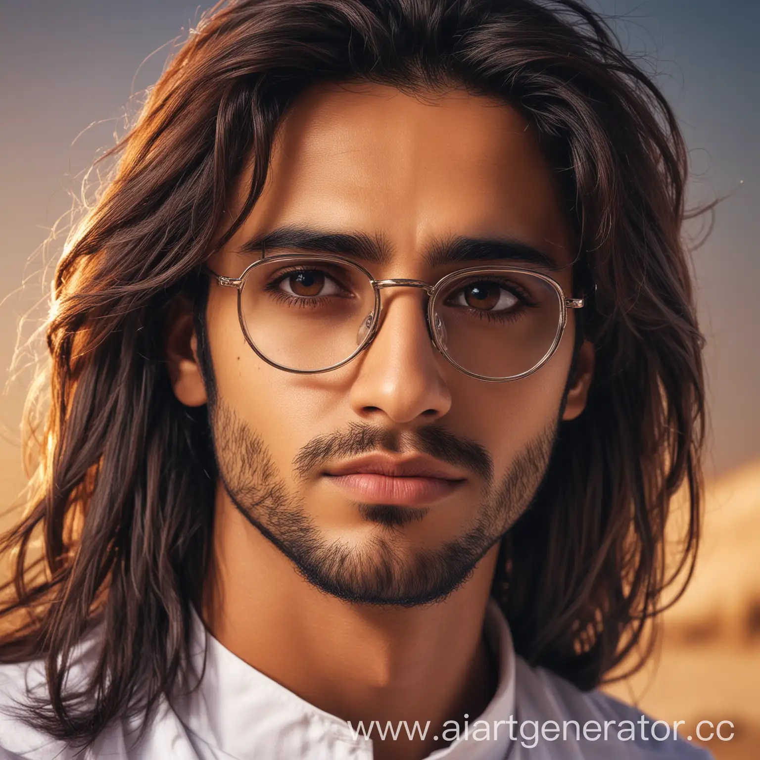 Arabian-Man-with-Long-Dark-Hair-and-Brown-Eyes-Wearing-Glasses