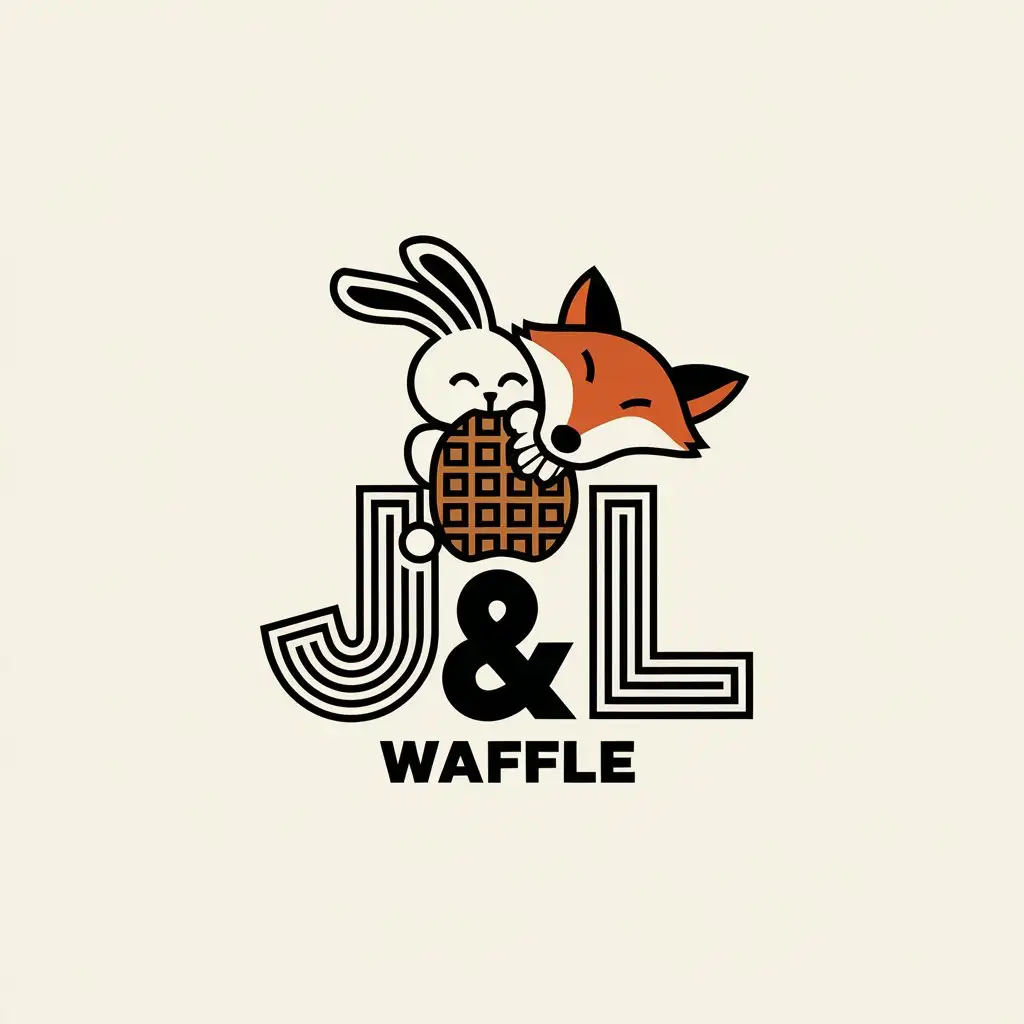 LOGO-Design-for-JL-Waffle-Rabbit-Waffle-and-Fox-Theme-with-Clear-Background