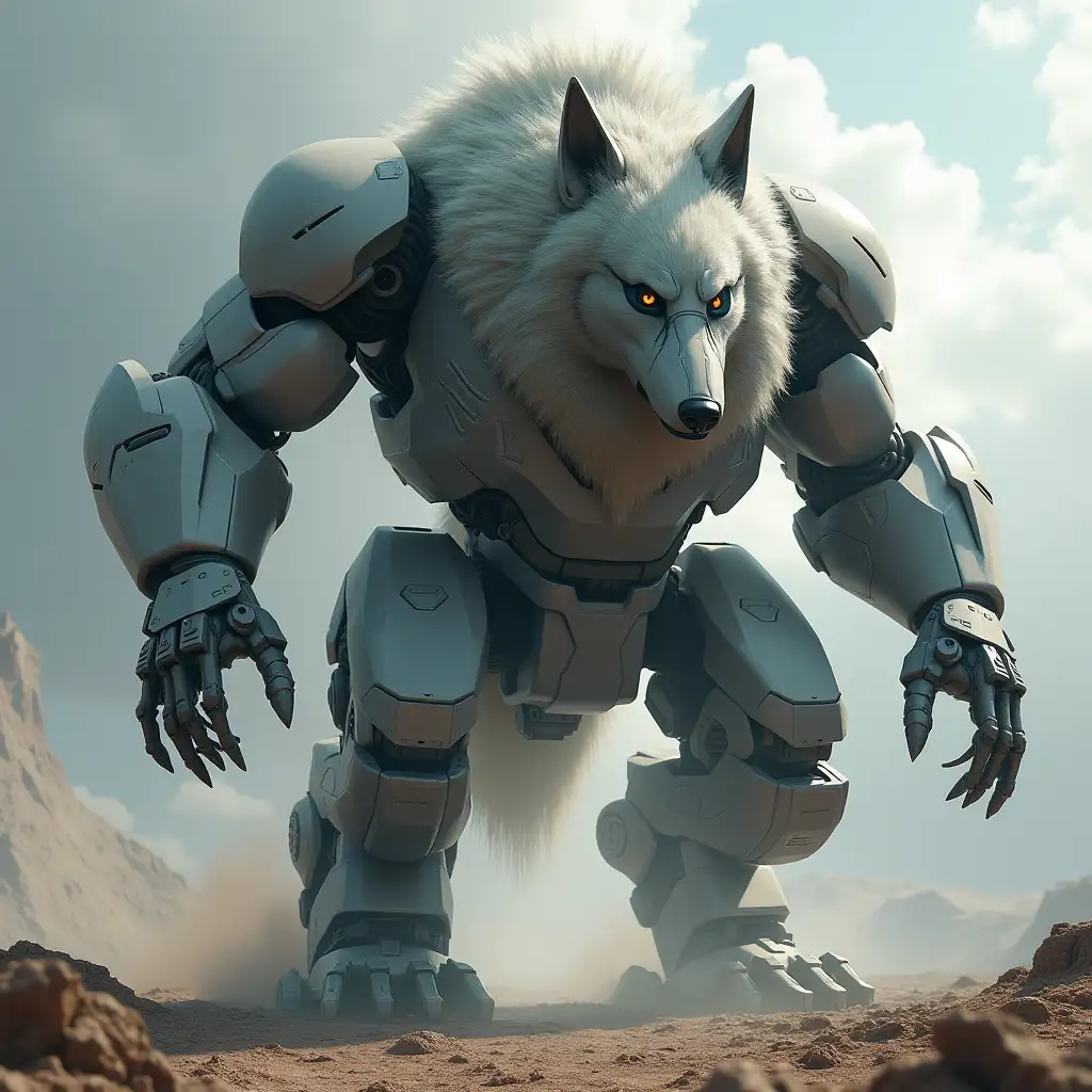 Imagine a giant wolf turning into a robot.