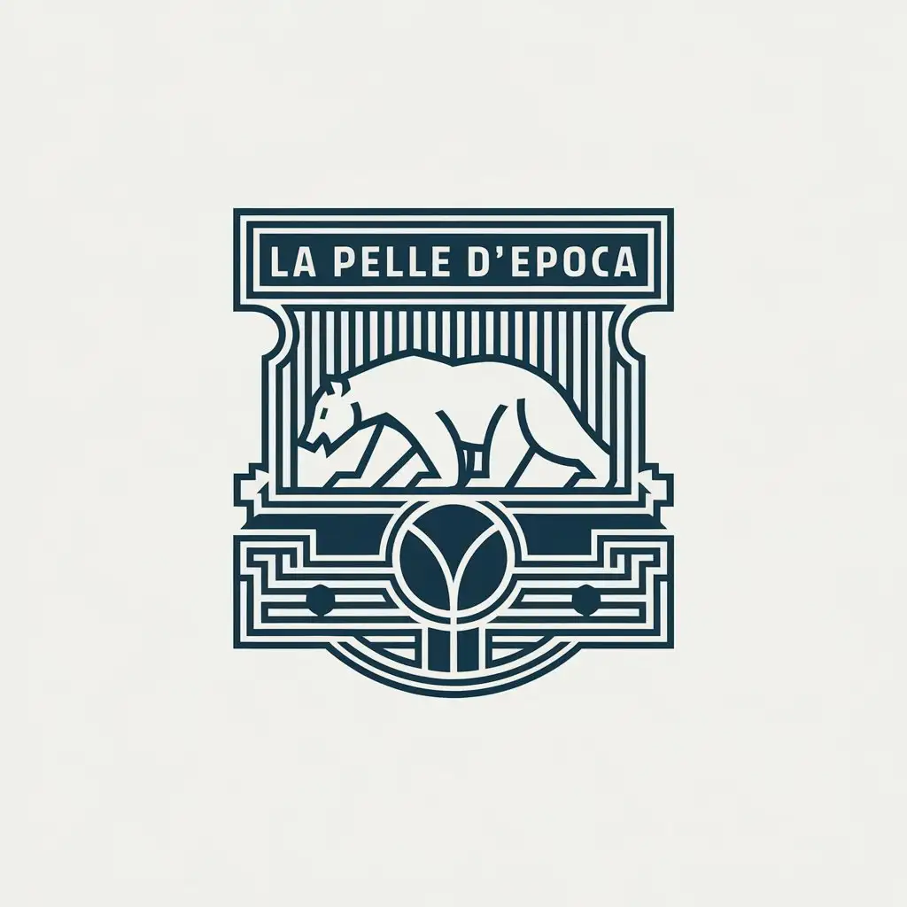 LOGO-Design-for-La-Pelle-dEpoca-White-Bear-Emblem-for-Handmade-Work-Industry