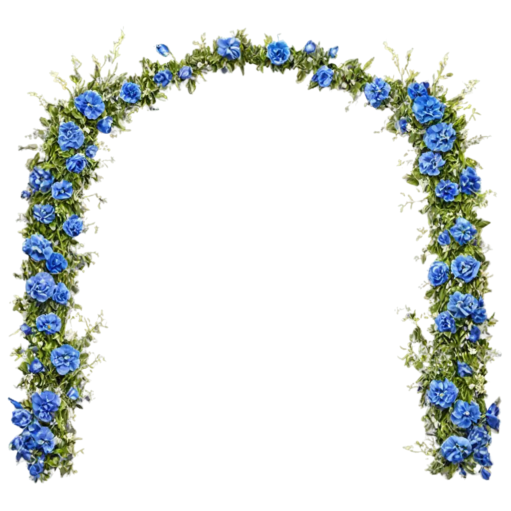 Wedding-Gate-PNG-with-Blue-Flowers-HighQuality-Image-for-Elegant-Wedding-Designs