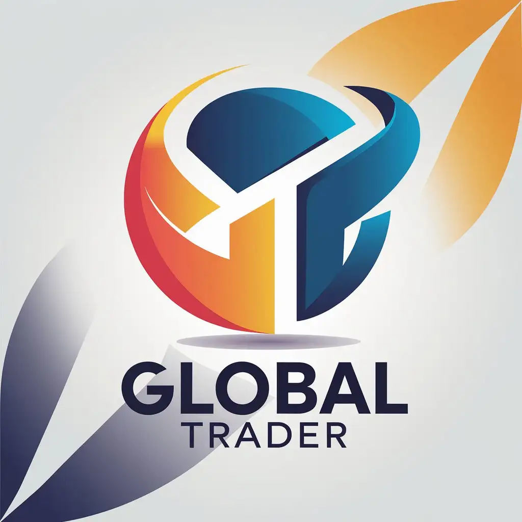 LOGO Design for Global Trader Vibrant Abstract Shapes Dynamic Trading Concept