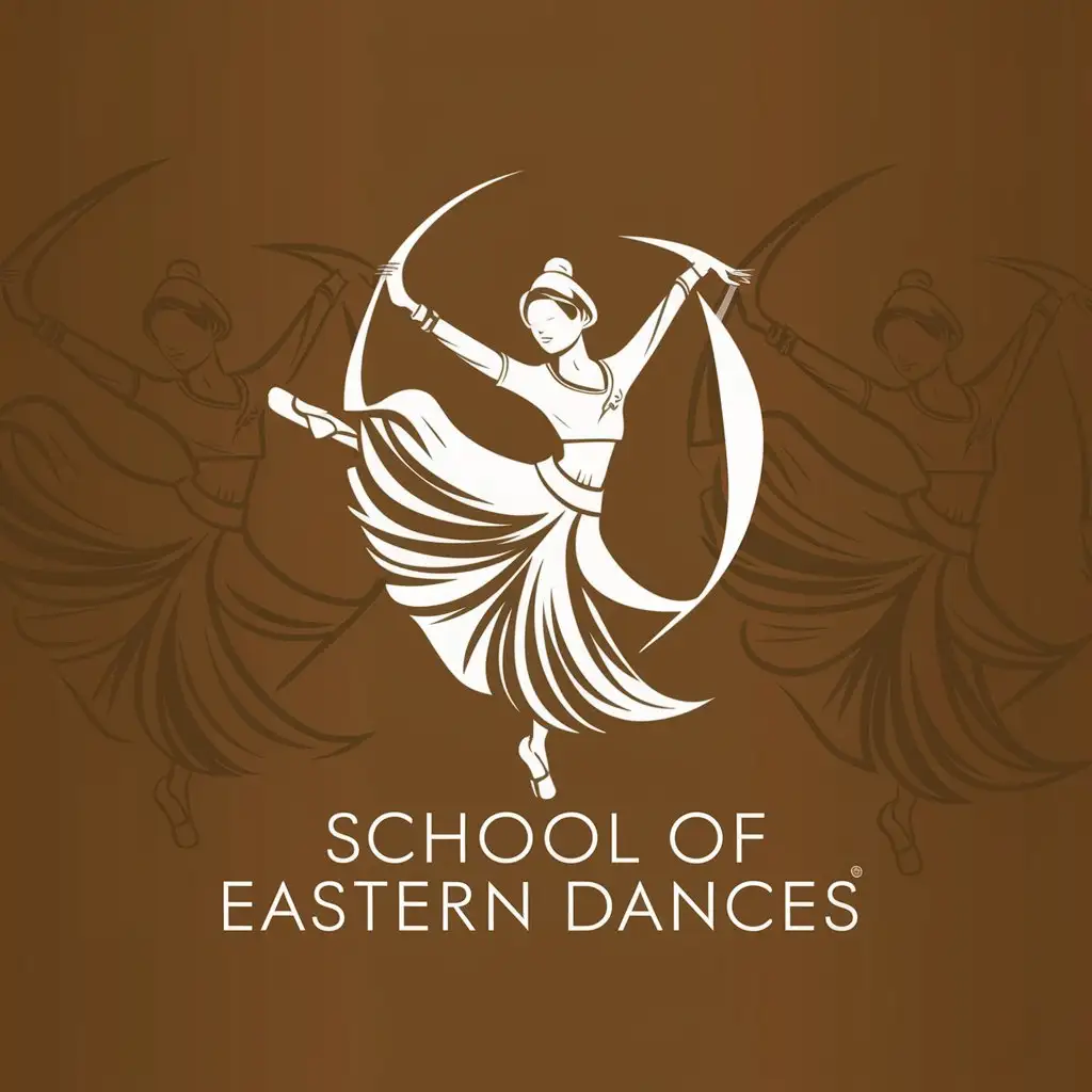 a logo design,with the text "school of eastern dances", main symbol:Dancing girl,Moderate,be used in Entertainment industry,clear background