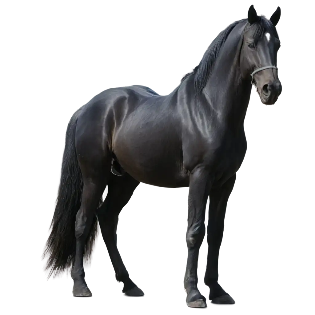 HighQuality-PNG-of-a-Black-Horse-Standing-in-Front-Angle