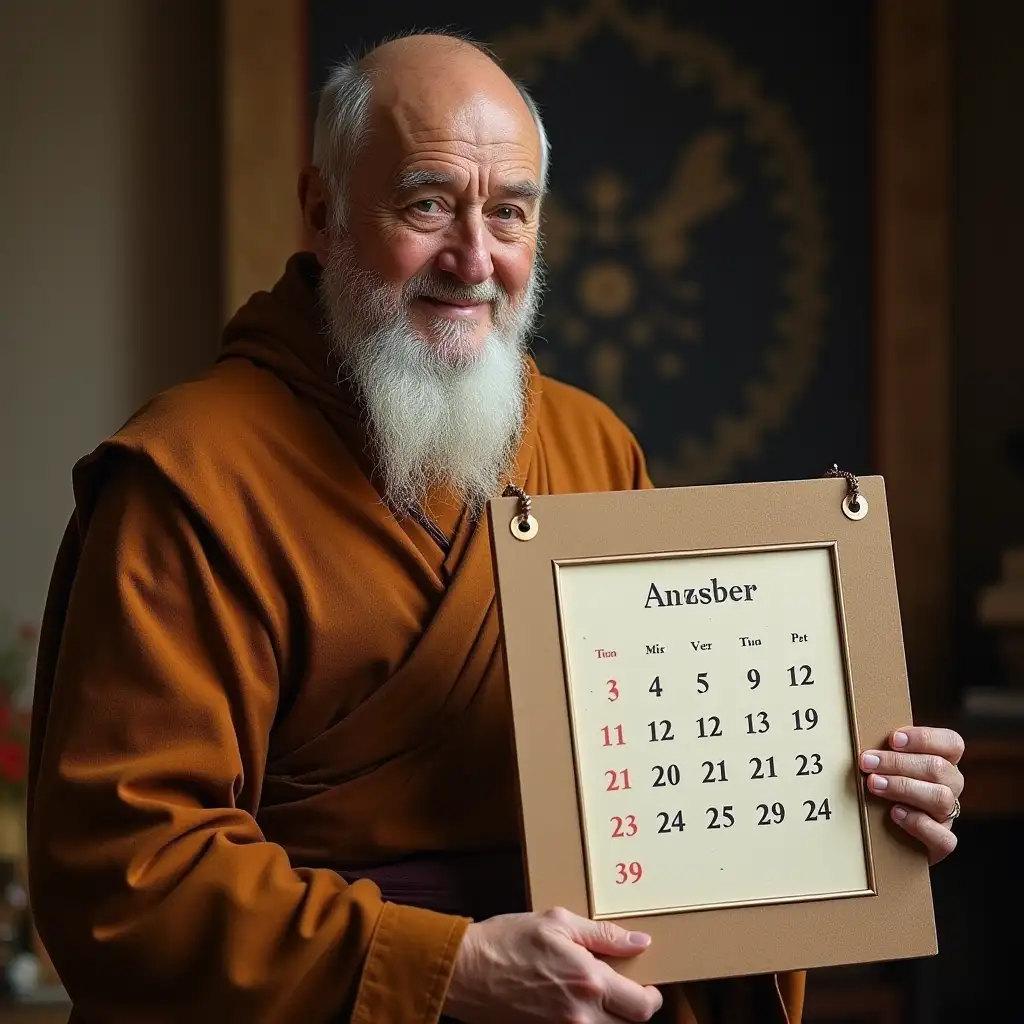 MiddleAged-Zen-Master-Holding-a-Calendar