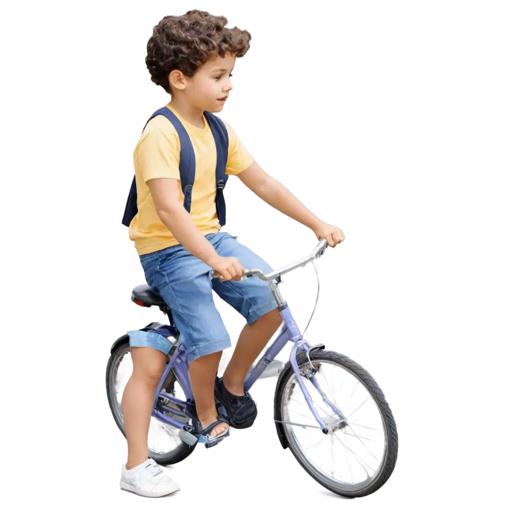 PNG-Image-of-Baby-Sitting-on-Bicycle-Seat-Creative-Illustration-for-Child-Transportation