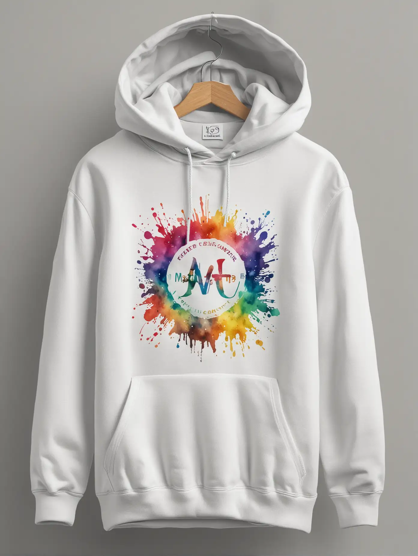 Aquarelle-Design-Hoodie-for-Arts-Academy-with-Centered-Logo