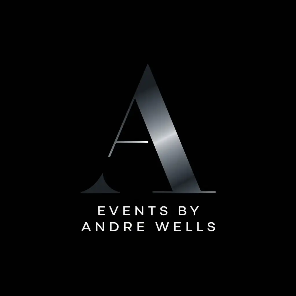 LOGO Design for Events by Andr Wells Modern Luxury with Black Grey and Metallic Accents