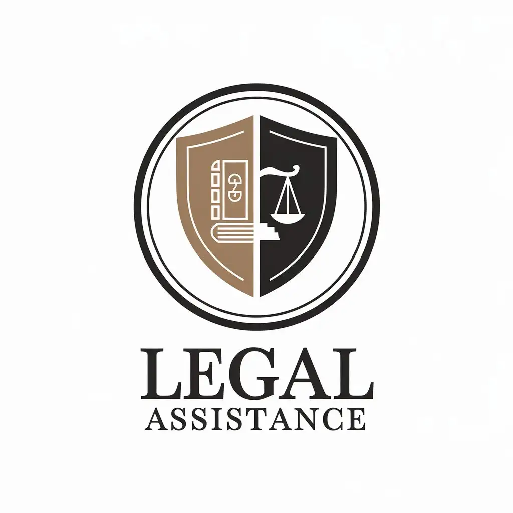 a vector logo design,with the text "Legal assistance", main symbol:shield,Moderate,be used in Legal industry,clear background