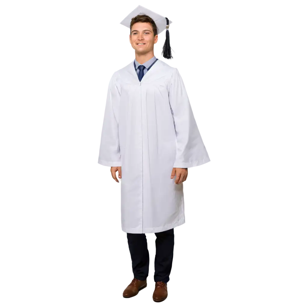 Male-in-White-Graduation-Gown-PNG-Image-Perfect-for-Academic-and-Celebration-Designs