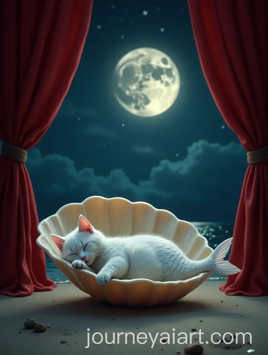 Moonlit-Fantasy-Kitten-with-Fish-Tail-in-Mother-of-Pearl-Shell