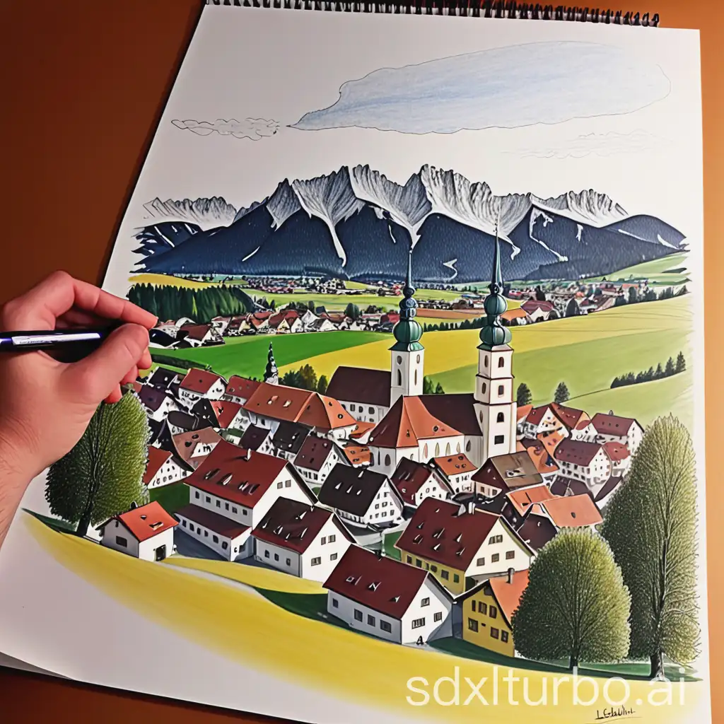 Draw me a picture of Leutkirch im Allgäu