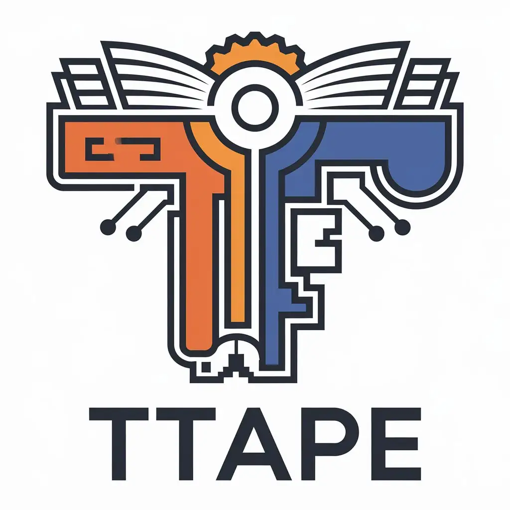 LOGO Design for TTAPE Books Gears and Key with Technology Theme