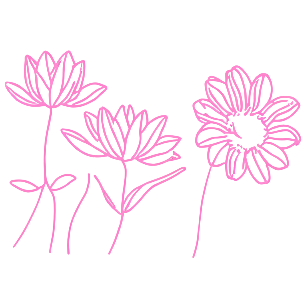 doodle art of flower design in pink color