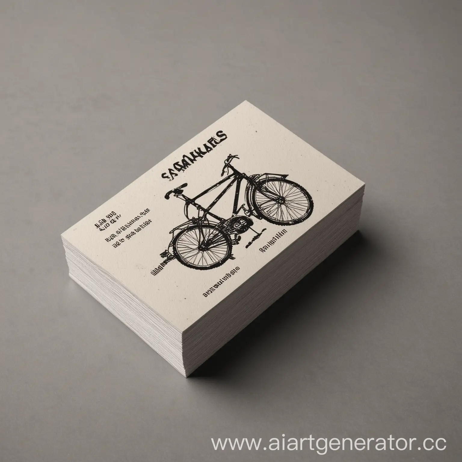 A business card for a bicycle shop, samakats. Without a logo, with the inscription of the store's information