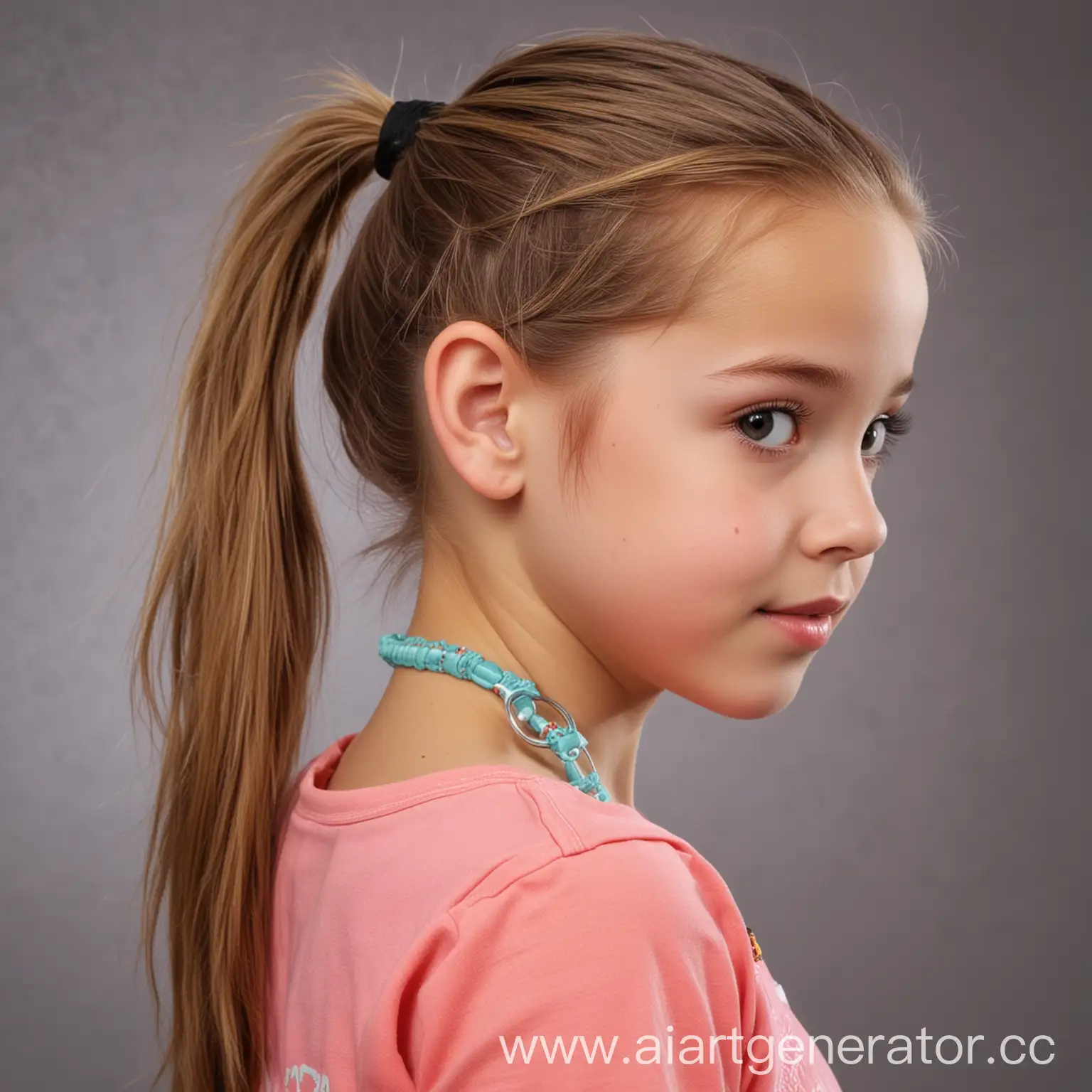 Ponytail preteen girl