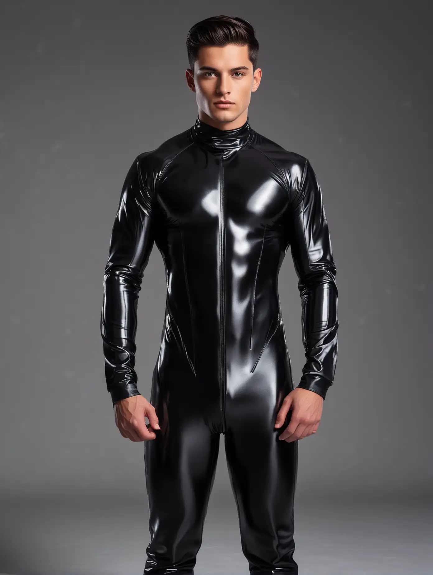 Athletic-Young-Man-in-Shiny-Black-SciFi-Jumpsuit