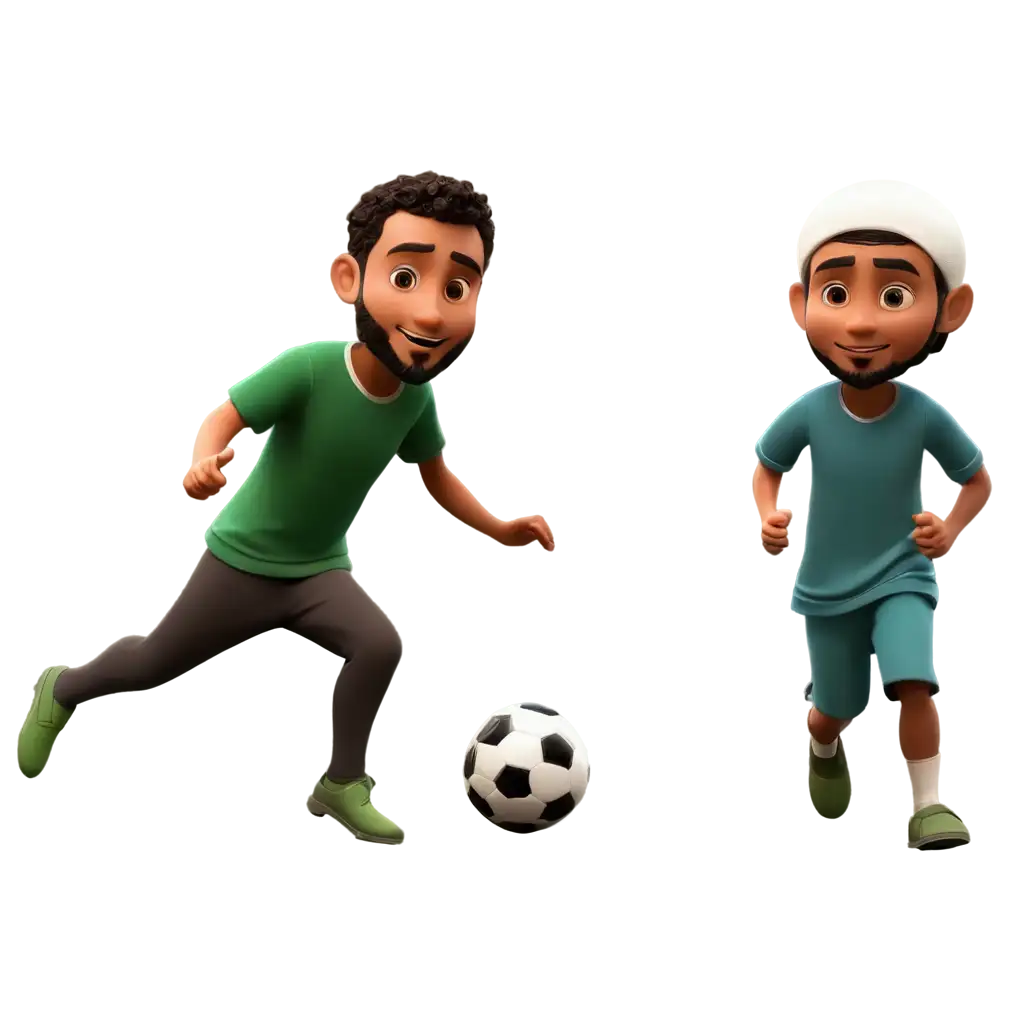 Animated-Muslim-Cartoon-Funny-Playing-Soccer-PNG-A-HighQuality-Image-for-Diverse-Use