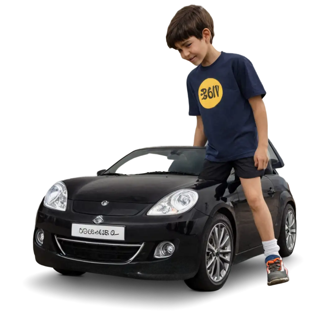 Car and boy