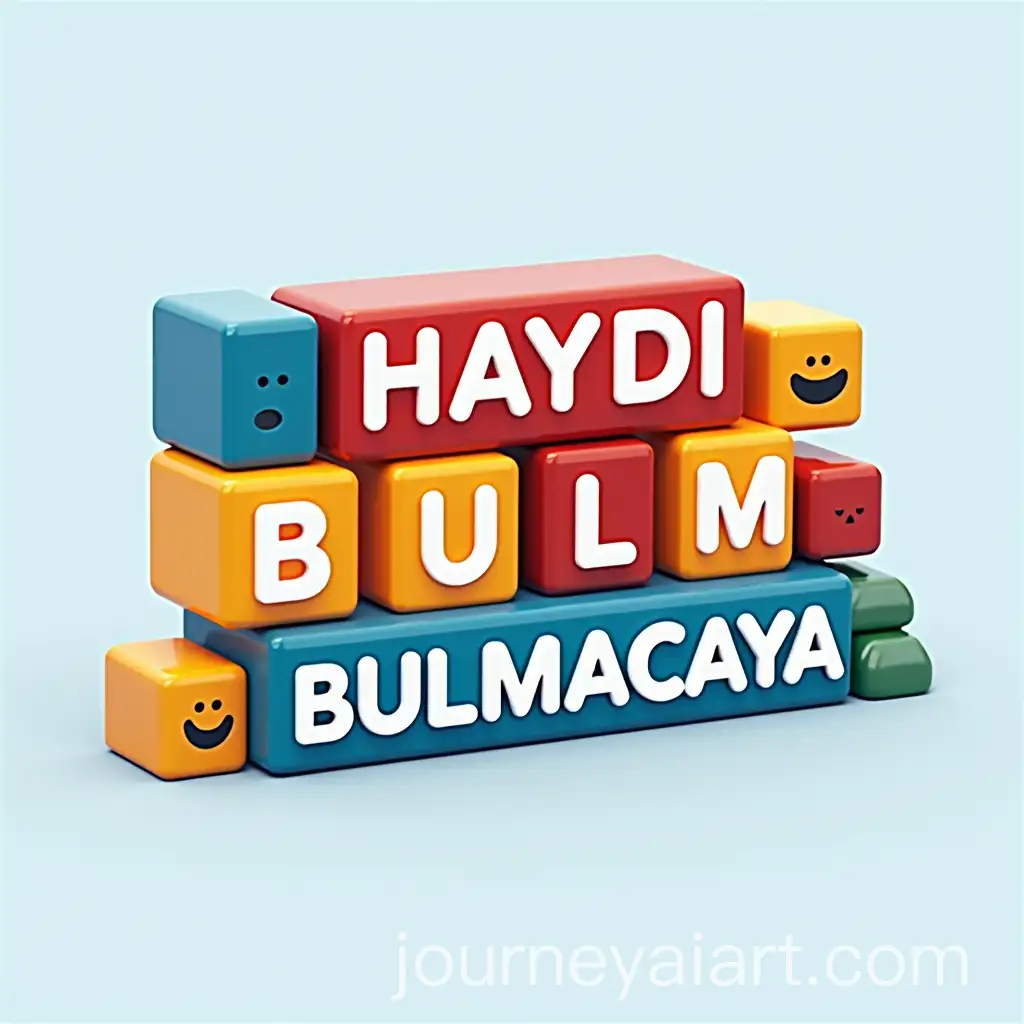 Colorful-3D-Design-of-HAYD-BULMACAYA-in-Square-Blocks