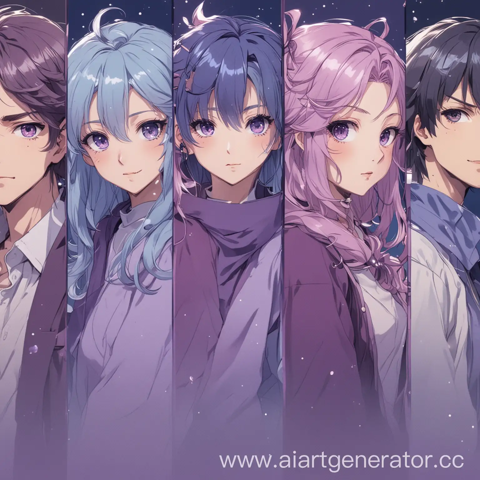 Anime-Characters-in-Tender-PurpleBlue-Hues