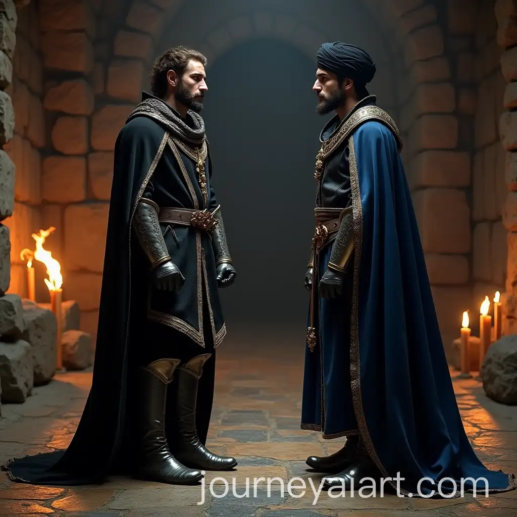 Angry-Prince-and-Warrior-in-a-Medieval-Dungeon