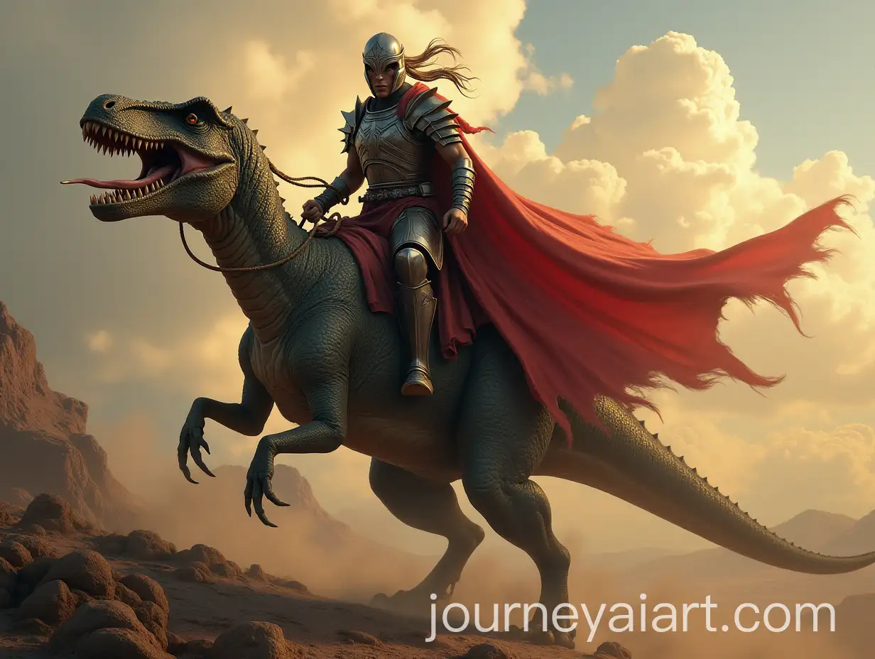 Warrior-Riding-a-Dinosaur-in-an-Epic-Battle-Setting