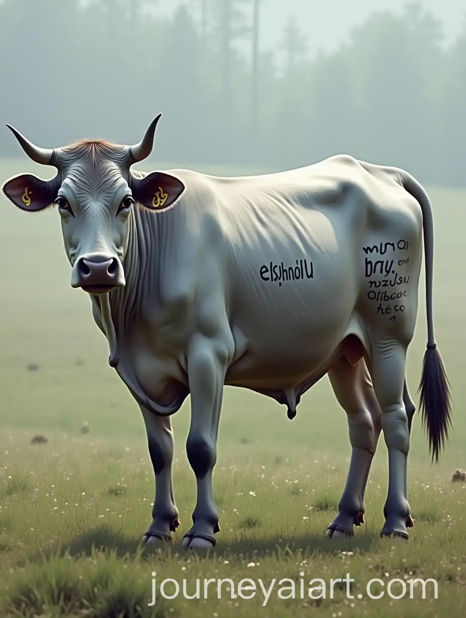 Gray-Cow-with-Elnolu-on-Its-Shoulder-and-Three-Lines-in-the-Background