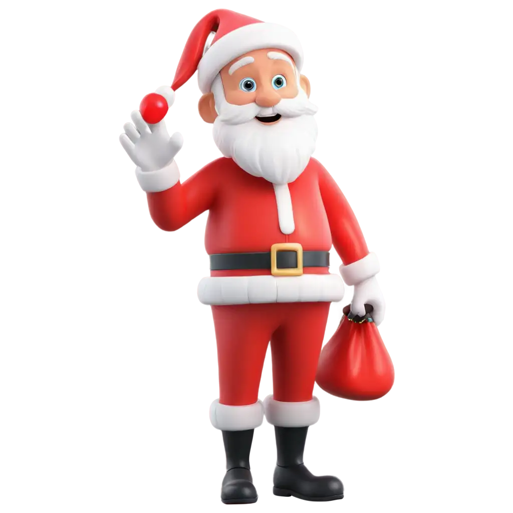 3D-Santa-Claus-Mascot-PNG-Happy-Santa-Holding-a-Bag-of-Presents-for-Festive-Celebrations