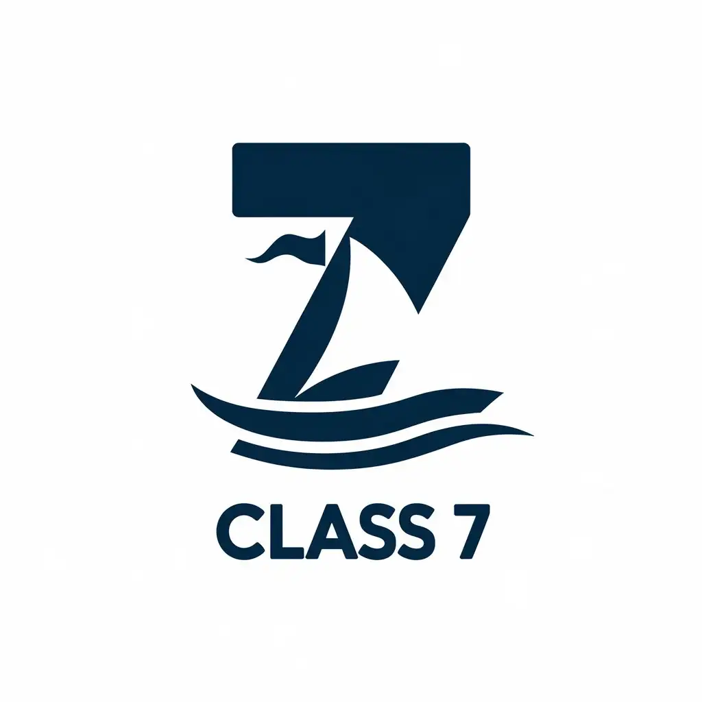 LOGO-Design-For-Class-7-Number-7-and-Sailboat-Symbol-in-Education-Industry