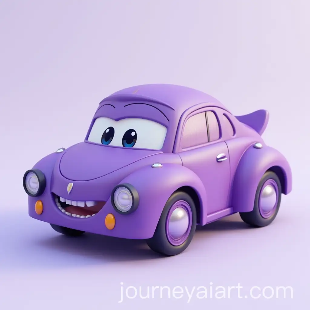 Anime-Character-with-Purple-Car-in-3D-Illustration