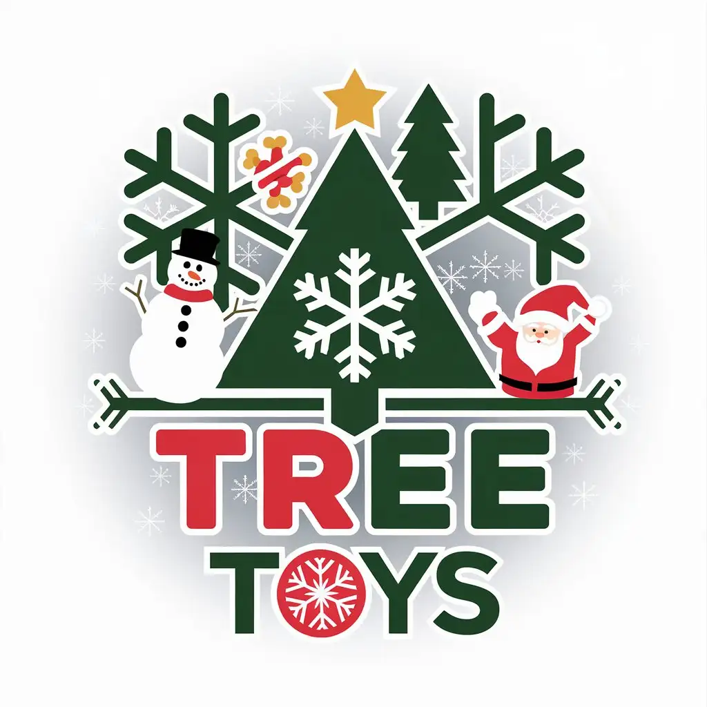 LOGO Design for Tree Toys Snowflake Snowman Santa Claus Christmas Tree Toy Theme