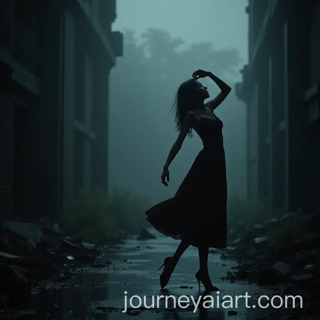 Beautiful-Slender-Girl-Dancing-a-Waltz-in-the-Rain-Among-Ruins