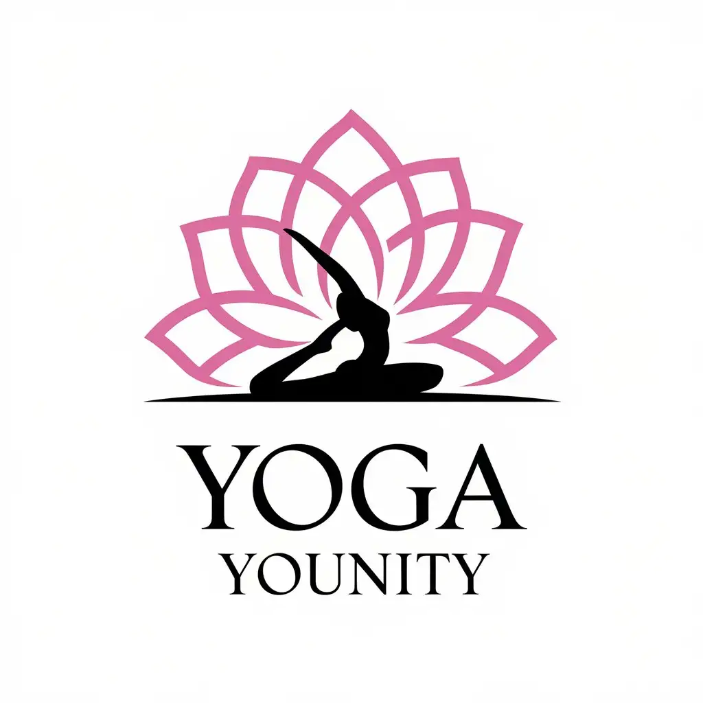 a vector logo design,with the text "YOGA YOUnity", main symbol:yoga mat,Moderate,be used in Beauty Spa industry,clear background