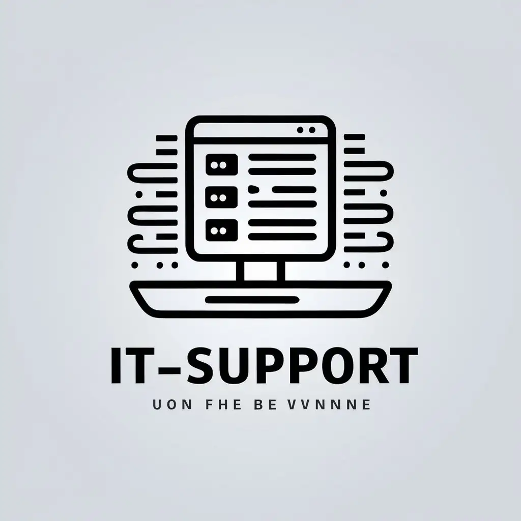 a vector logo design,with the text "IT-Support", main symbol:computer, server,Moderate,be used in Internet industry,clear background