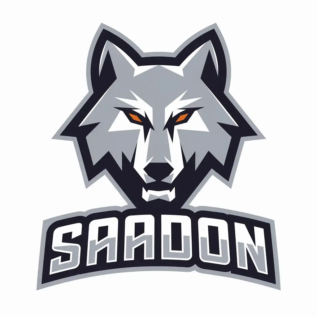 a vector logo design,with the text "saadon", main symbol:wolf,Moderate,be used in Sports Fitness industry,clear background