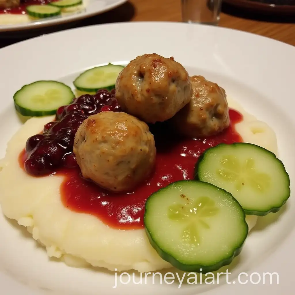 Swedish-Meatballs-with-Mash-Lingonberries-and-Cucumber