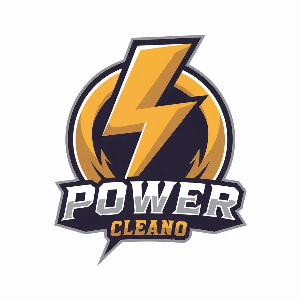 LOGO Design for Power Cleano Lightning Bolt Symbol with Modern and Clean Aesthetic