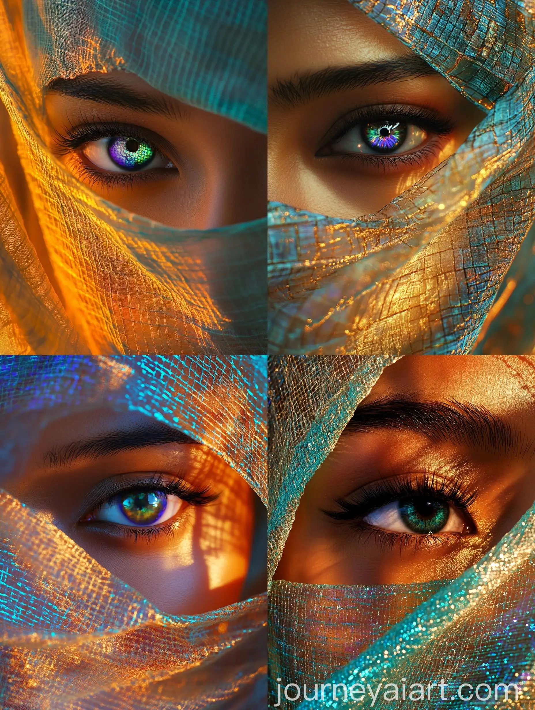 Intimate-Portrait-of-Malay-Woman-in-Sheer-Hijab-with-Vibrant-Eye-Detail