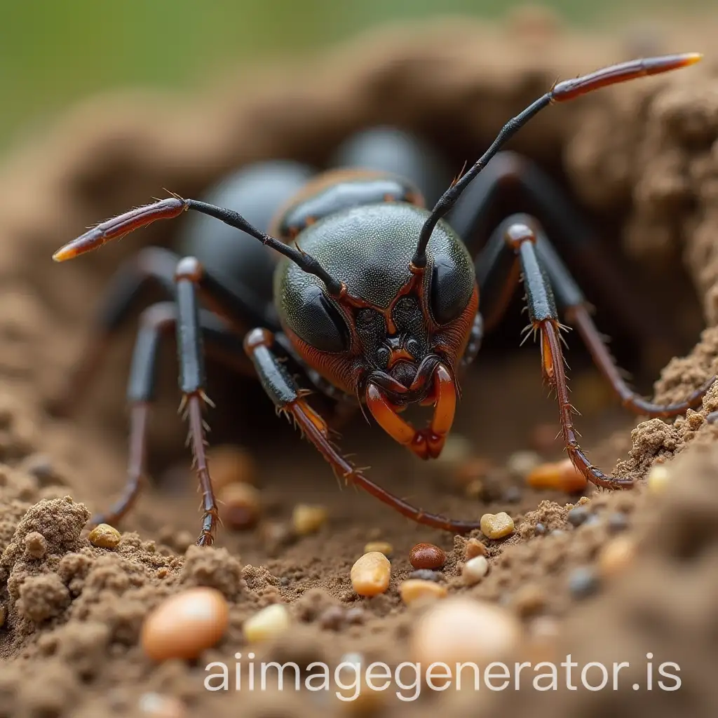 Mutant-Ant-Emerging-from-Burrow-on-Food-Waste