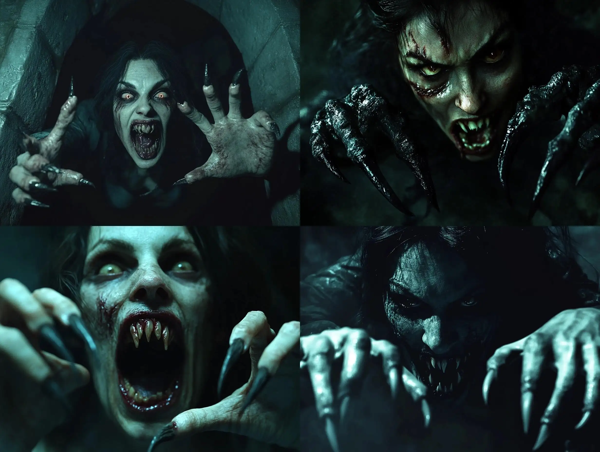 HyperRealistic-Vampire-Woman-Emerges-from-Darkness-with-Terrifying-Features